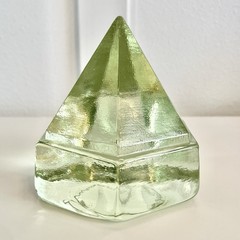 Vintage Nautical Light Green Glass Ship’s Deck Prism Maritime Hexagonal Heavy