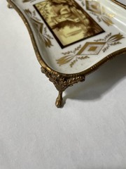 Capodimonte Style Hand Painted Bass Relief Soap Trinket Dish.