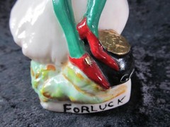 Belleek Irish Vintage RARE! Leprechaun Painted 5-1/4” Elf, Knome 3rd Green Mark