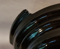 Vintage Black Amethyst ART DECO Display Stand Footed 4″ Pedestal Base