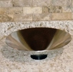 Modernist Jorgen Moller Footed Bowl Complet Royal Copenhagen Stainless Steel 11″