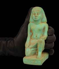 Ancient Egyptian King Tutankhamun Kneeling Statue Rare Figurine BC