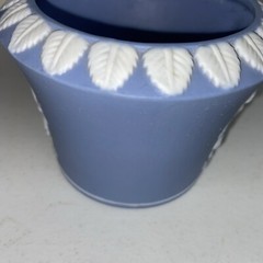 Jasperware Pitcher Jug Neoclassical & Vase Pot Bowl Wedgewood Blue 2pc