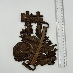 Sexton Hoda Metal Wall Plaque Farm Folk Art Vintage 1976