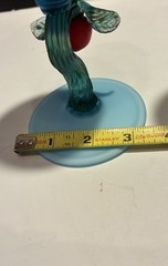 No label blue satin glass Victorian style soft matte hand blown decor