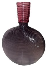 Signed Studio PARAN Richard Jones Optic Twist Glass Flask Vase Purple