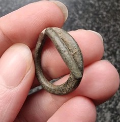 Rare Celtic Hair Ring Bronze Twisted Coiled Antique Metal Detecting Find