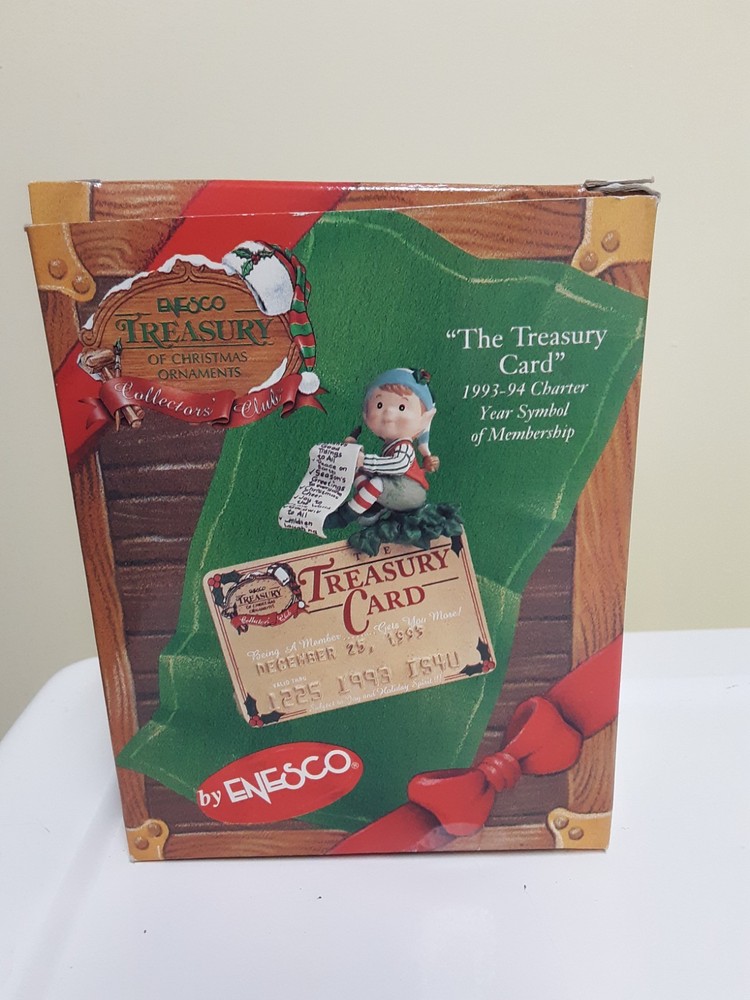 Enesco Treasury Card Ornament With original packaging! Vintage 1993