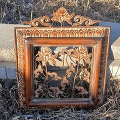 Vintage Art Nouveau Style Heavy Bronze Metal Wall Hanging Art Ornate Roses
