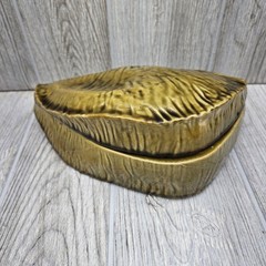 Vintage Arnel’s Brazil Brazilian Nut Candy Trinket Dish Lid Ceramic Rare