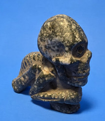 PRE-COLUMBIAN MIXTEC STONE PROFILE SKULL
