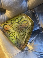 Vintage Poole Pottery Aegean Dish Modernist Style 70s Triangular Green Orange 81