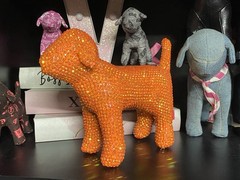 Orange Rhinestone Bling Victoria’s Secret VS PINK Mini Dog Y2K Vintage