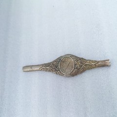 Vintage Decorative Metal Appliqué Watch Shape Brass Ornament Unknown Age