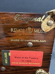 Vintage Original Swiss Reuge Crystal Clear Glass Music Box No 1885 (WORKING!!)