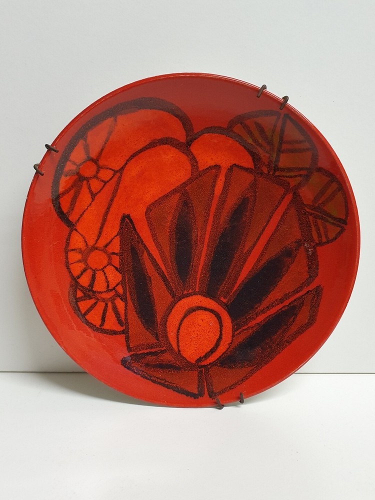 🔶️RETRO VINTAGE SPACE JET AGE POOLE POTTERY DELPHIS PLATE 3 OP POP PSYCH TRIP