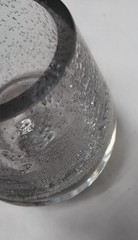 Hand Blown art glass Bulicante / controlled bubble oil candle / bud vase / Paper
