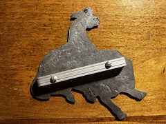 Vintage Western Cast Aluminum Cowboy Wall Plaque w/ Black Enamel Detail – 7”