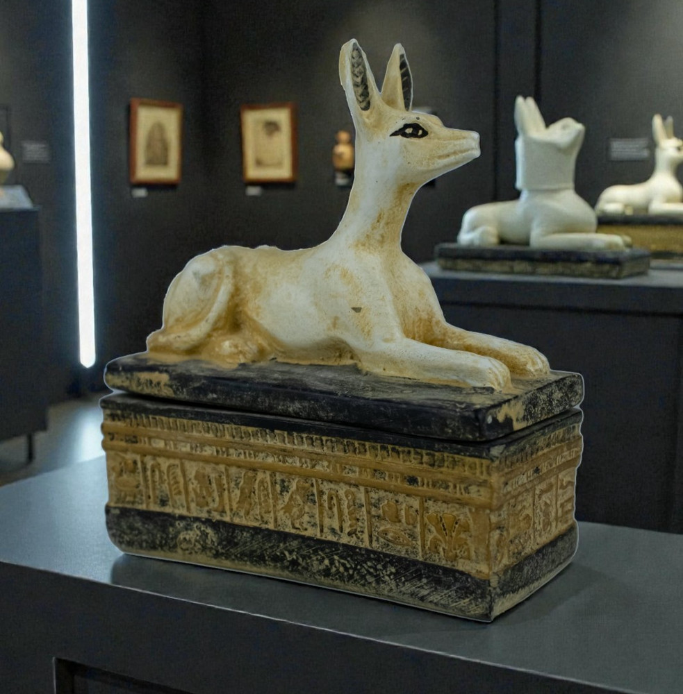 A RARE EGYPTIAN ANTIQUITIES OF AUTHENTIC PHARAONIC STATUE EGYPTIAN GOD ANUBIS BC