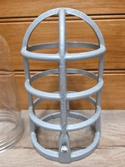 Cast Aluminum Light Bulb Cage & Glass Insert Type Lamp Industrial MCM