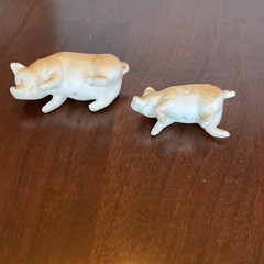 Small Mini Vintage Ceramic Pigs Miniature Unbranded