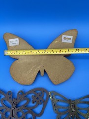 Homco Butterflies & Unbranded Red Butterfly Lot Of 3 Wall Decor