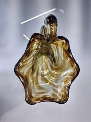 Vintage Hand Blown Glass Swan – Large Shaped Dish 11″- Unbranded