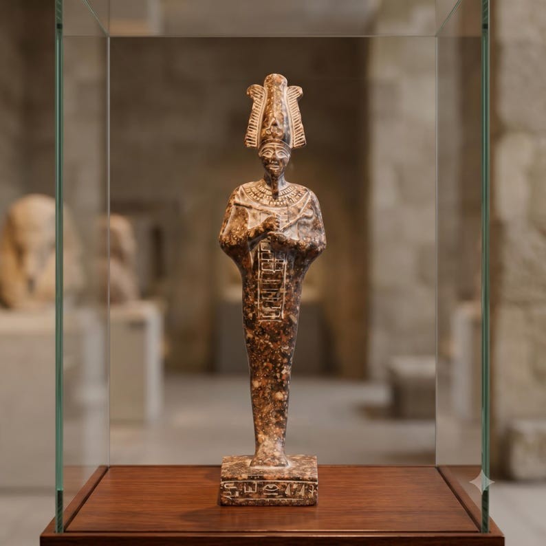 Handmade Copper Osiris Statue Ancient Egyptian Unique Pharaonic Stone Sculpture