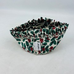 Longaberger Holly Button Basket Liner Christmas Holiday 254377 Made in USA
