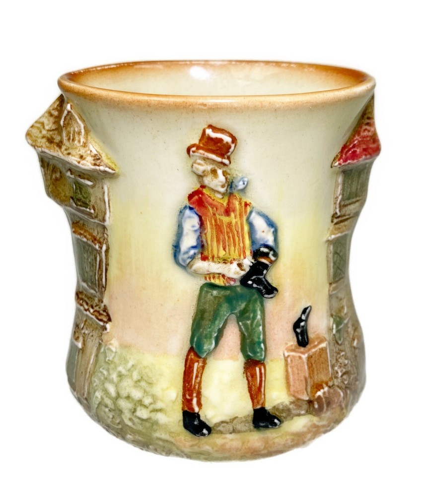 3” Royal Doulton England Dickens Shoe Cobbler Sam Weller Small Relief Mini Vase