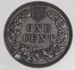 VINTAGE OVERSIZED 3″ 1877 REPLICA INDIAN HEAD ONE CENT PENNY (COPPER-TONED)