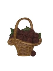 Vintage Burwood Plaques Berry Basket Decor Set Of 2 Plastic Made In USA