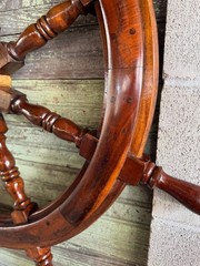 36 “Inch Large Antique Style Wooden Ship Wheel Nautical Wall Decor, Maritime Art