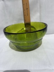 Blenko Glass Works “Deep Green Beehive Tiered” Bowl Signed “ Walter Blenko-2013”