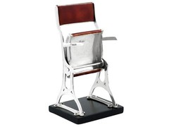 Arts and Crafts Sterling Silver and Enamel Presentation Folding Chair on Plinth