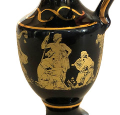 Greek Mini Pitcher 24K Gold Ancient People Mythology Hand Made Greece Vase Vtg
