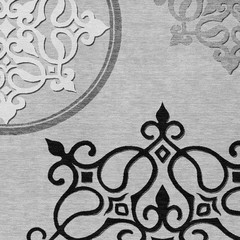 3′ X 5′ Gray Black And White Floral Medallion Washable Rug