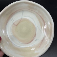 Vintage Hand Made Studio Art Pottery Trinket Dish Plate Artist Signed Stoneware