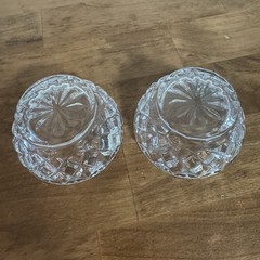 LENOX Fine Lead Crystal Cut Diamond Pattern Small Candy Bowl Trinket 3.5” Set