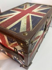 Union Jack UK Flag Treasure Box Chest United Kingdom Trunk Collectible