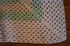 Afghan Crocheted Lap Blanket,Baby Blanket,Mint Green,Square 34 x 34″