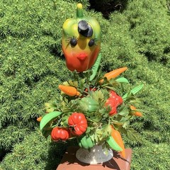 Vtg Anthropomorphic Vegetable Plastic Centerpiece Kitsch Lashes Top Hat * READ