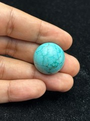 Ancient Near Eastern Sassanid Sasanian Turquoise Intaglio Seal Stamp Dome Bead