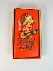 Vtg Mary Hamilton Hallmark 1974 Orange Girl with Guitar Photo Album orig box
