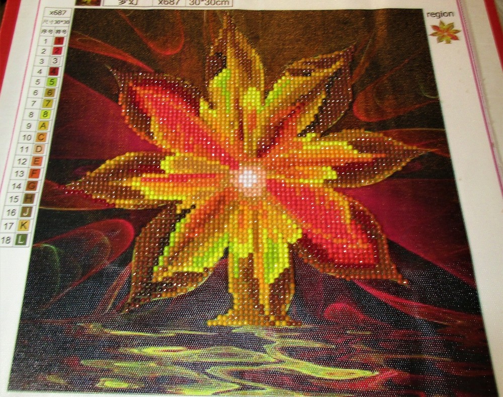 FINISHED 5D Diamond Painting Yellow Coral FLOWER Modern 9x10inch unframed