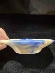 4-AKRO AGATE SLAG GLASS CLAM SHELL TRINKET DISHES IN FOUR DIFFERENT COLORS