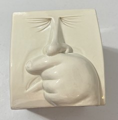 Vintage 1980’s Fitz & Floyd Sneezer’s Sneezing Man Nose Ceramic Tissue Box Cover