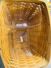 Longaberger Picnic Basket w/ 2 Insert Protectors, Double Handle, Wine & Cheese