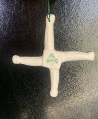 Belleek St Brigid’s Day Cross Ireland Wall Hanging Ornament Parian China Signed