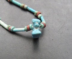 NILE Ancient Egyptian Apis Bull Amulet Mummy Bead Necklace ca 300 BC
